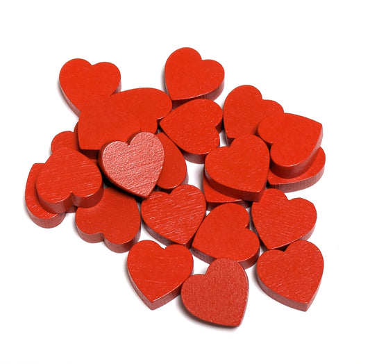 Pack 40 corazones de madera